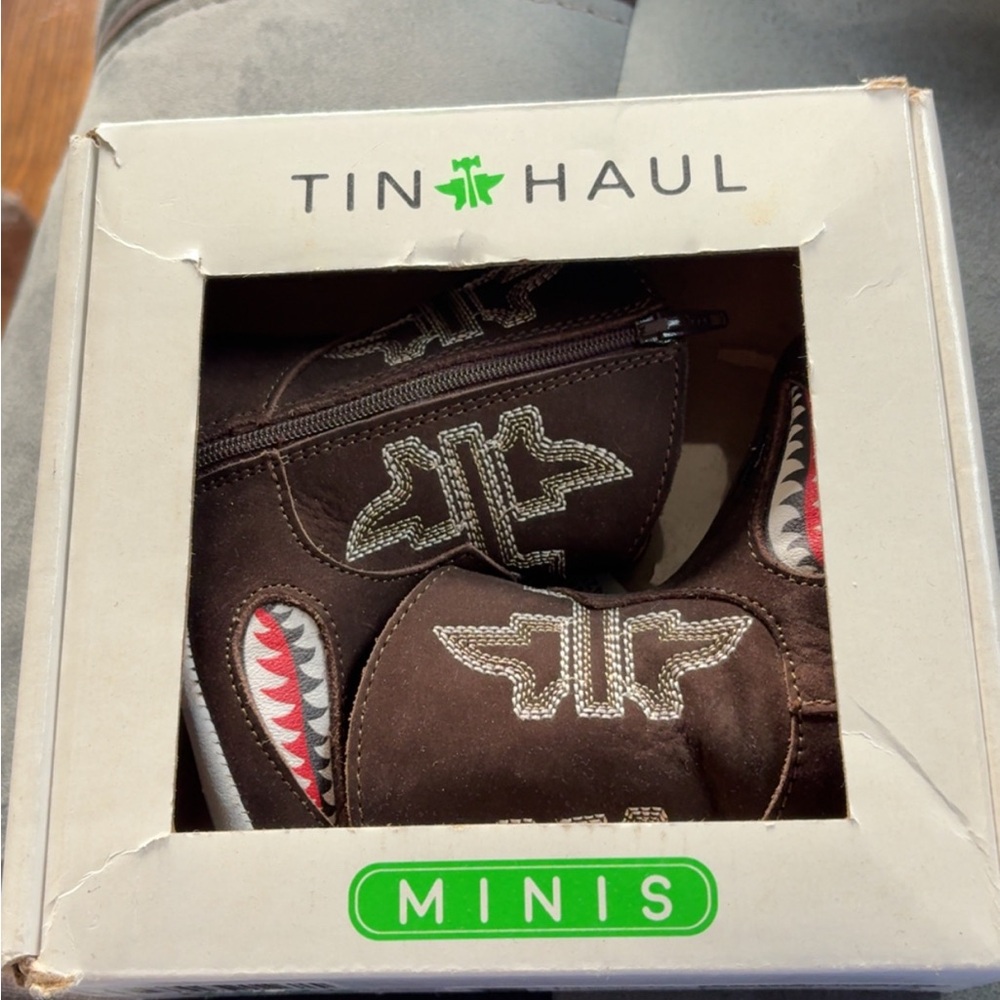 Tin Haul Kids Brown Shark Accent Mini Boots